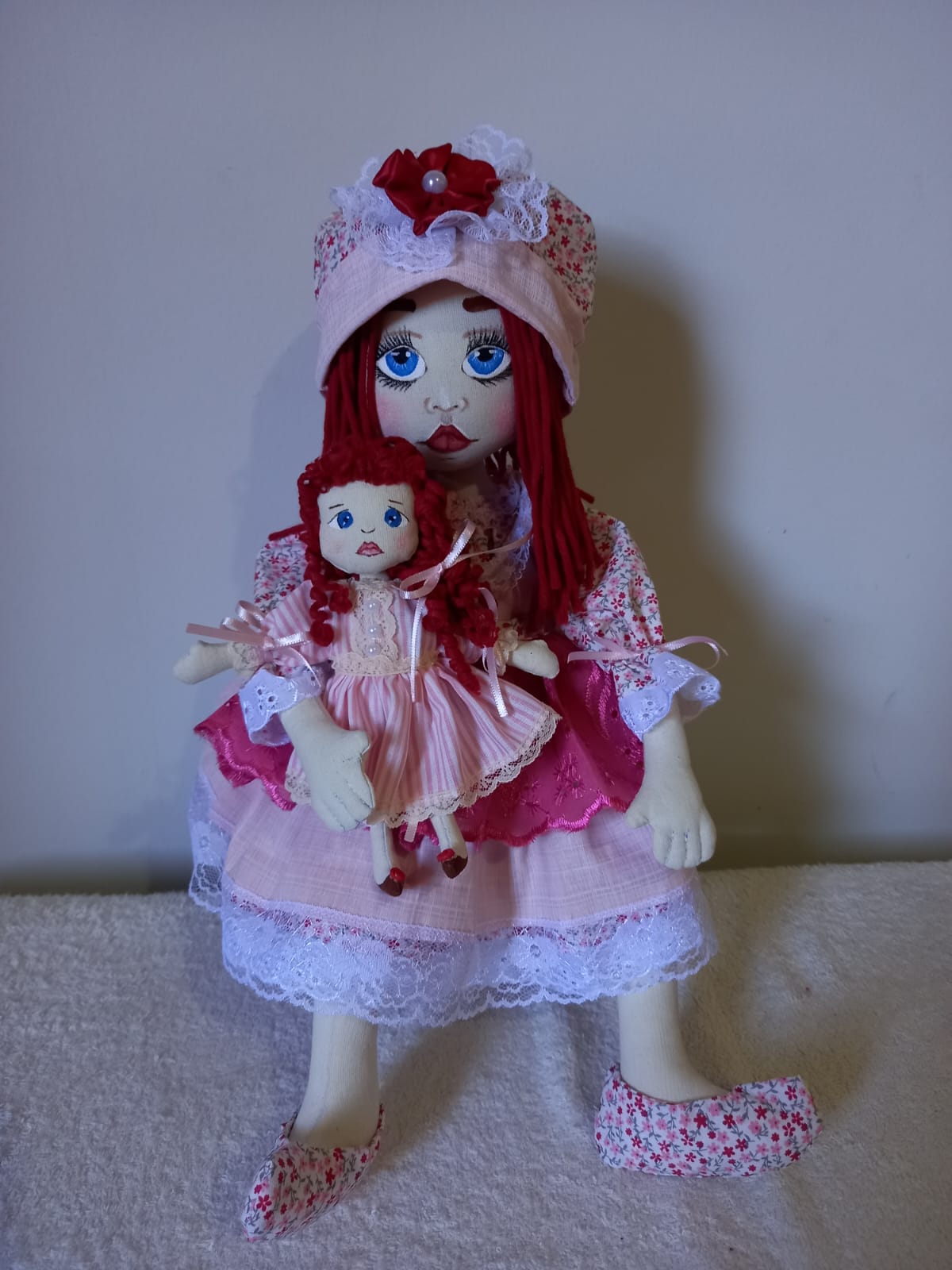 Boneca artesanal mãe e filha